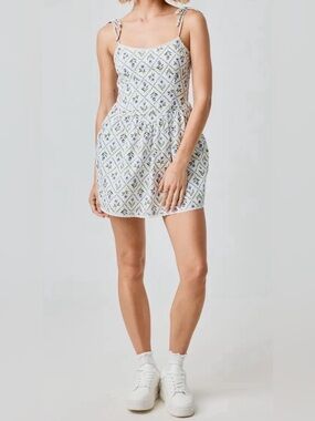 Florence by Mills Lace Trim Tie Strap Minidress